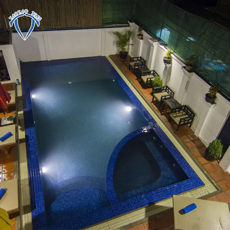 New Arrival Home Pool Decoration Ceramic Pure Blue Mosaic Floor Tile