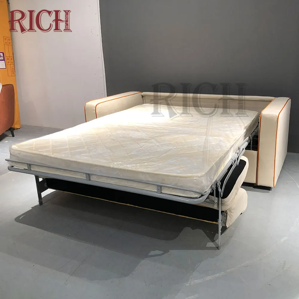 Popular Living Room Furniture modern divan bed folding single double sofa bed Dual-used Couch European Style Beige Sofa Bed