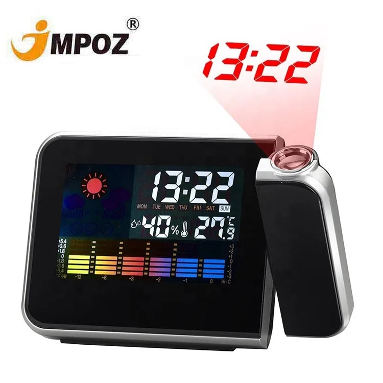 Best Colorful LCD Smart Electronic Desktop Table Desk LED Laser Ceiling Digital Projection Alarm Clock with Weather Station