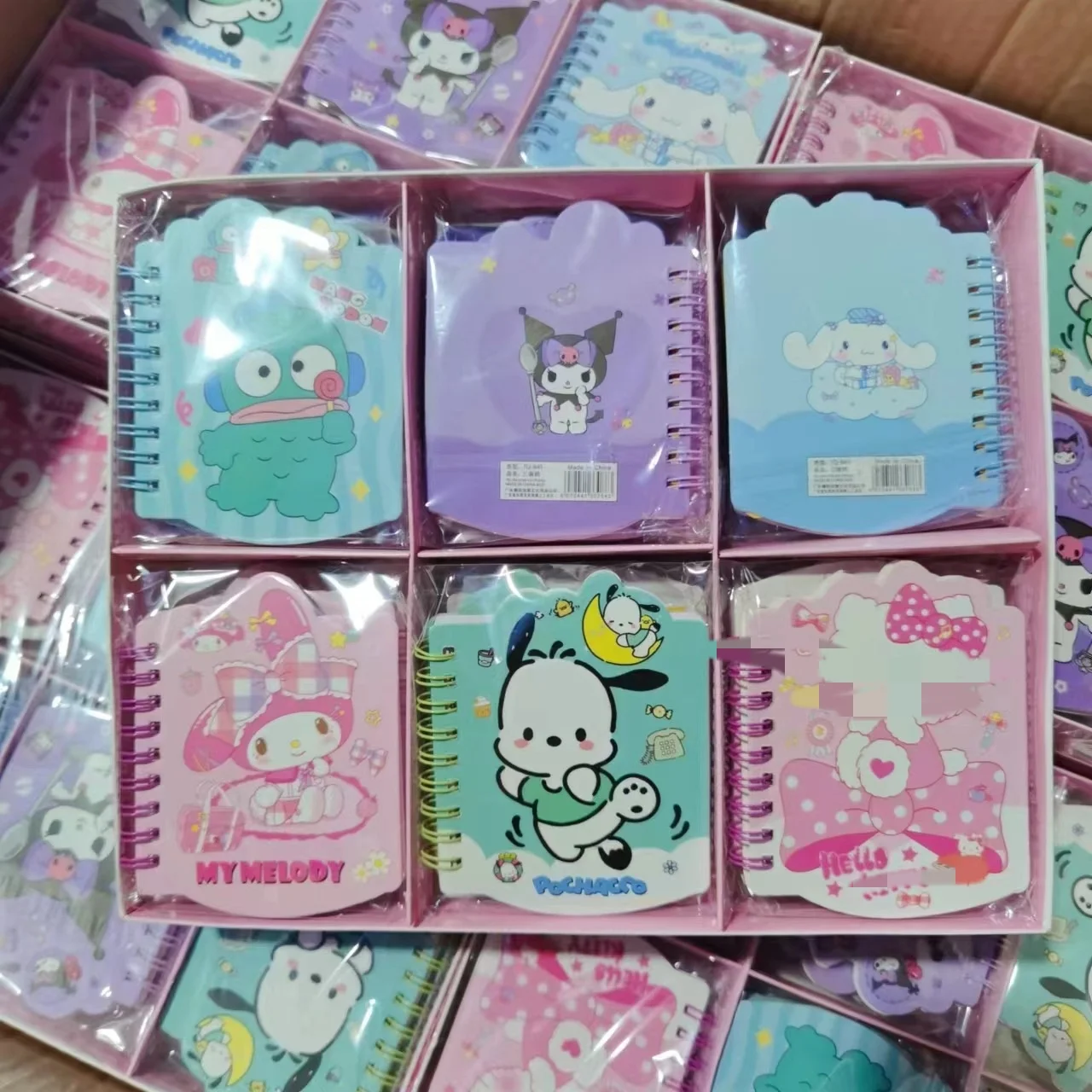 DHF599  Wholesale kawaii spiral high appearance portable special shape small cartoon notebook Kuromi Melody notebook stationery