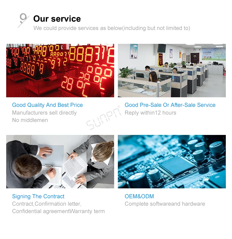 Professional Customized Large Outdoor Digital Clock with Waterproof Billboard LED Clock Thermometer and Date Display