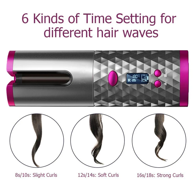  Professional Wireless Automatic Hair Curler Rotating Curling Irons Portable Auto Magic