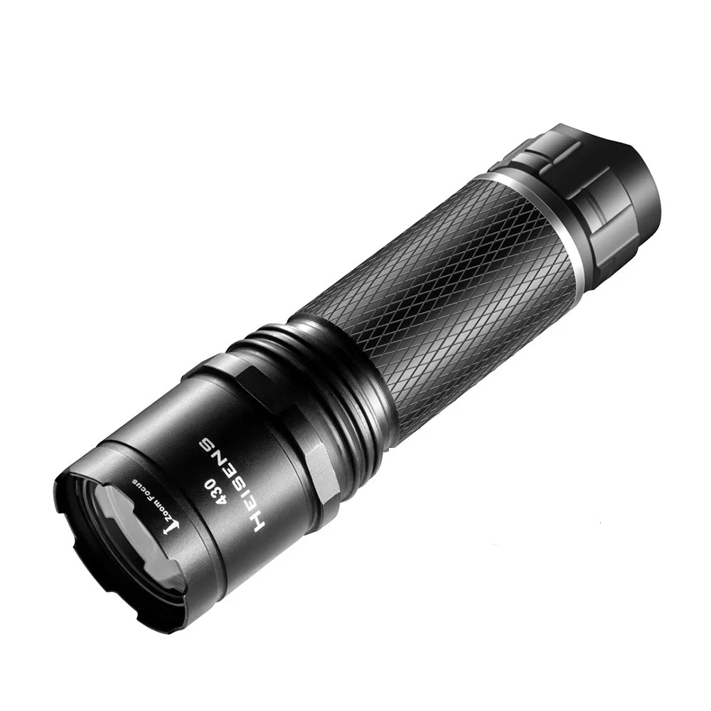 Aluminum LED Flashlight lamp 430 Lumen IPX4 Water Resistant 3 Modes Zoomable Handheld Spotlight Emergency Torch