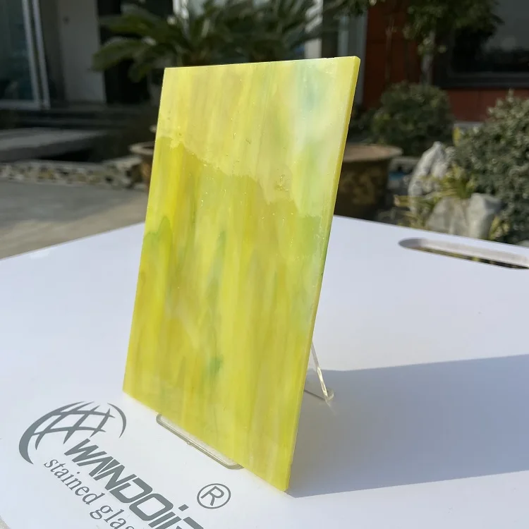 Factory Store Chinese Manufacturer Yellow Opaque Art Glass Stained Glass Sheet