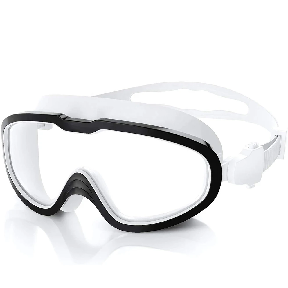 High quality big frame safety glasses printed logo anti-fog swimming goggles diving goggles