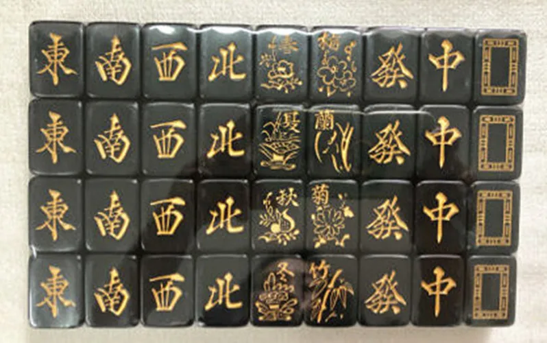 Hot selling brand customize Japanese black mahjong tile set