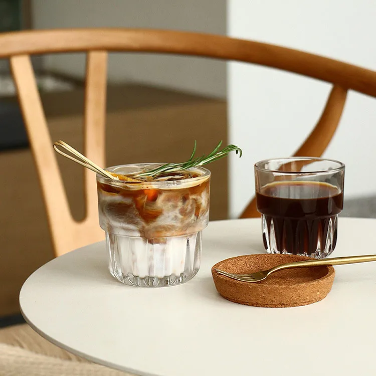 Cutelife Nordic Hot Sale Transparent Glass Coffee Water Beer Glass Cup Drinkwware Home Decoration Kitchen Table Cups For Drink