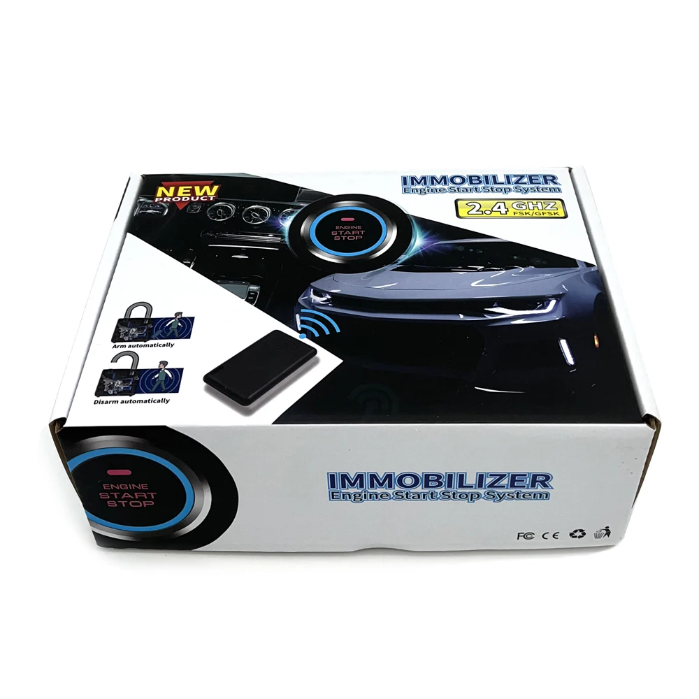 EFHIPS Auto Engine Push Start Button Car Immobilizer Start Stop Button Remote Control Anti-theft System