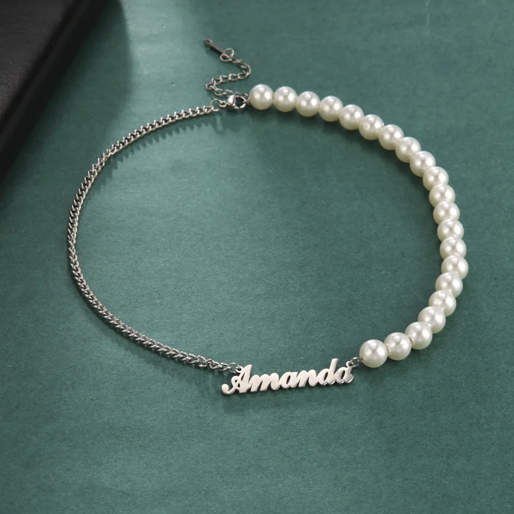 Brush Cursive Pendant Necklaces For Women Names Multiple Customizedized Name Bar necklace