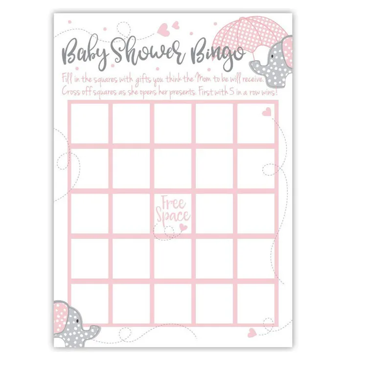 50 карт, легкая игра в бинго для будущей мамы, игры в бинго, слон, украшения для будущей мамы