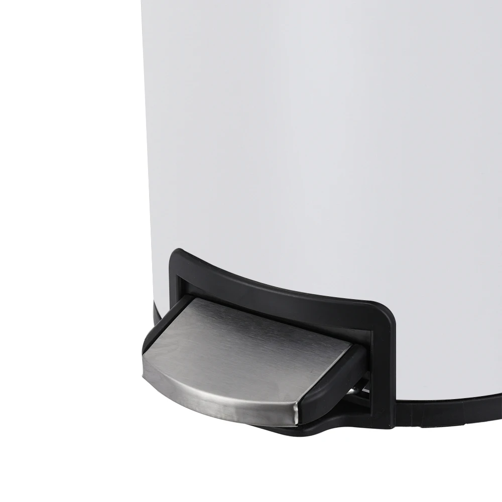 Office kitchen bathroom Stainless steel white thin lid design trash dust bin for waste paper bin soft close pedal bin