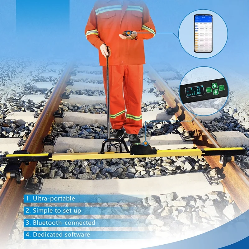 Railway Digital rolling gauge Railway survey trolley