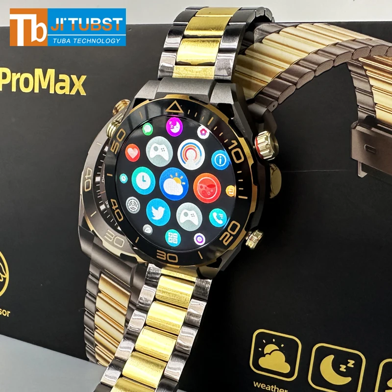 Smartwatch z91 pro max 1.52 inch round AMOLED screen waterproof round fashion gold luxury reloj smart watch for men women