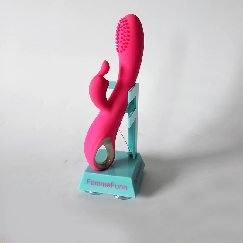 Factory custom blue pmma plexiglass vibrator sex toy holder acrylic adult sex toy display stand with suction cups