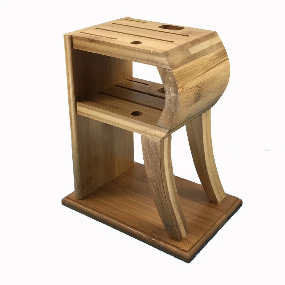 Best sellers Amazon universal wooden knife holder bamboo knife stand holder