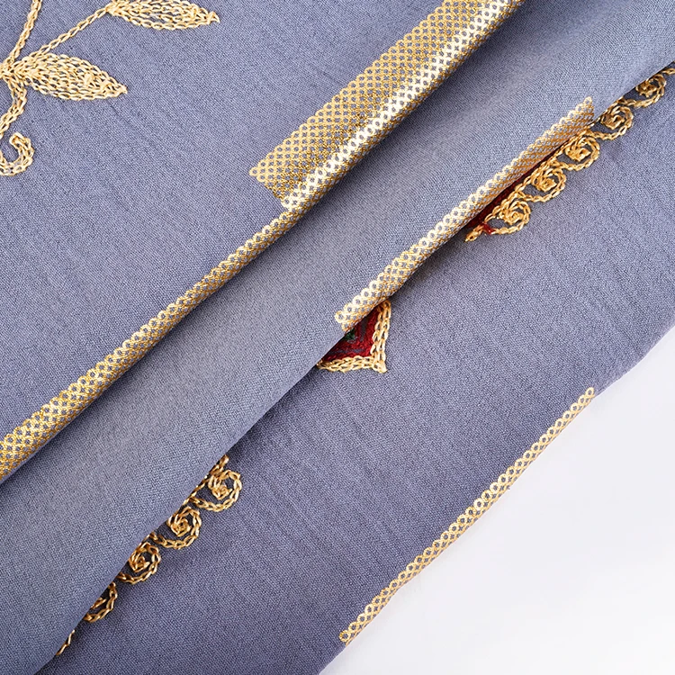 Shaoxing Textile Custom Design 100% Polyester Woven CEY Foil Printed Embroidery Fabric For Dress