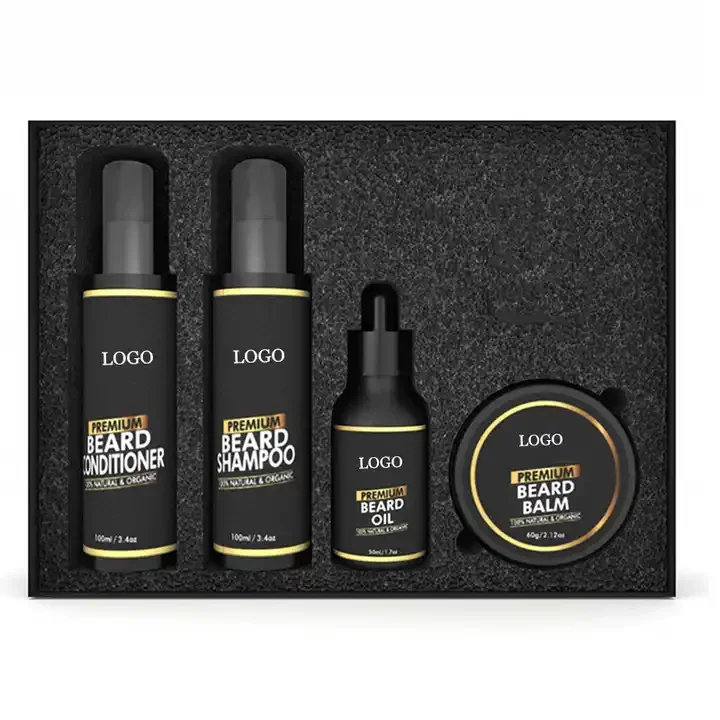 Private label Beard Grooming Kit OEM/ODM Smoothing Beard Kit Gifts For Men Beard Oil Care Set