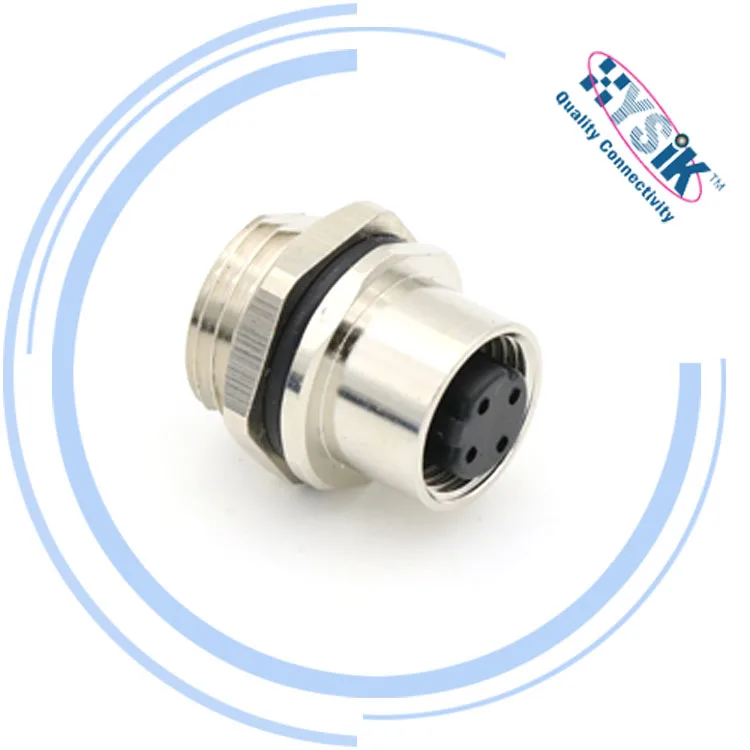 M12 4-pin plug waterproof IP67 solder connector customize available male female D coded socket