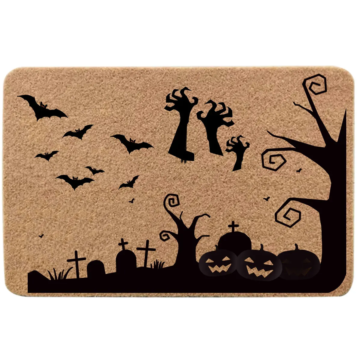 Wholesale Plain and Custom Coir Fiber Coconut Outdoor Blank Entrance Mat Brown Rubber Non Slip Resist Dirt Door Mat