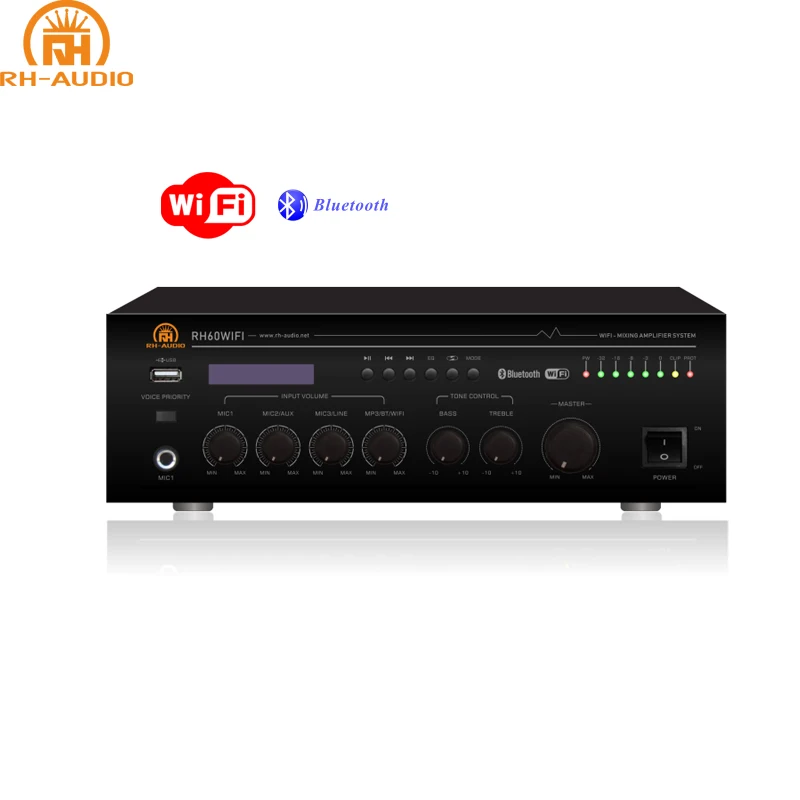 RH -AUDIO 60W WiFi & Blue tooth PA Amplifier