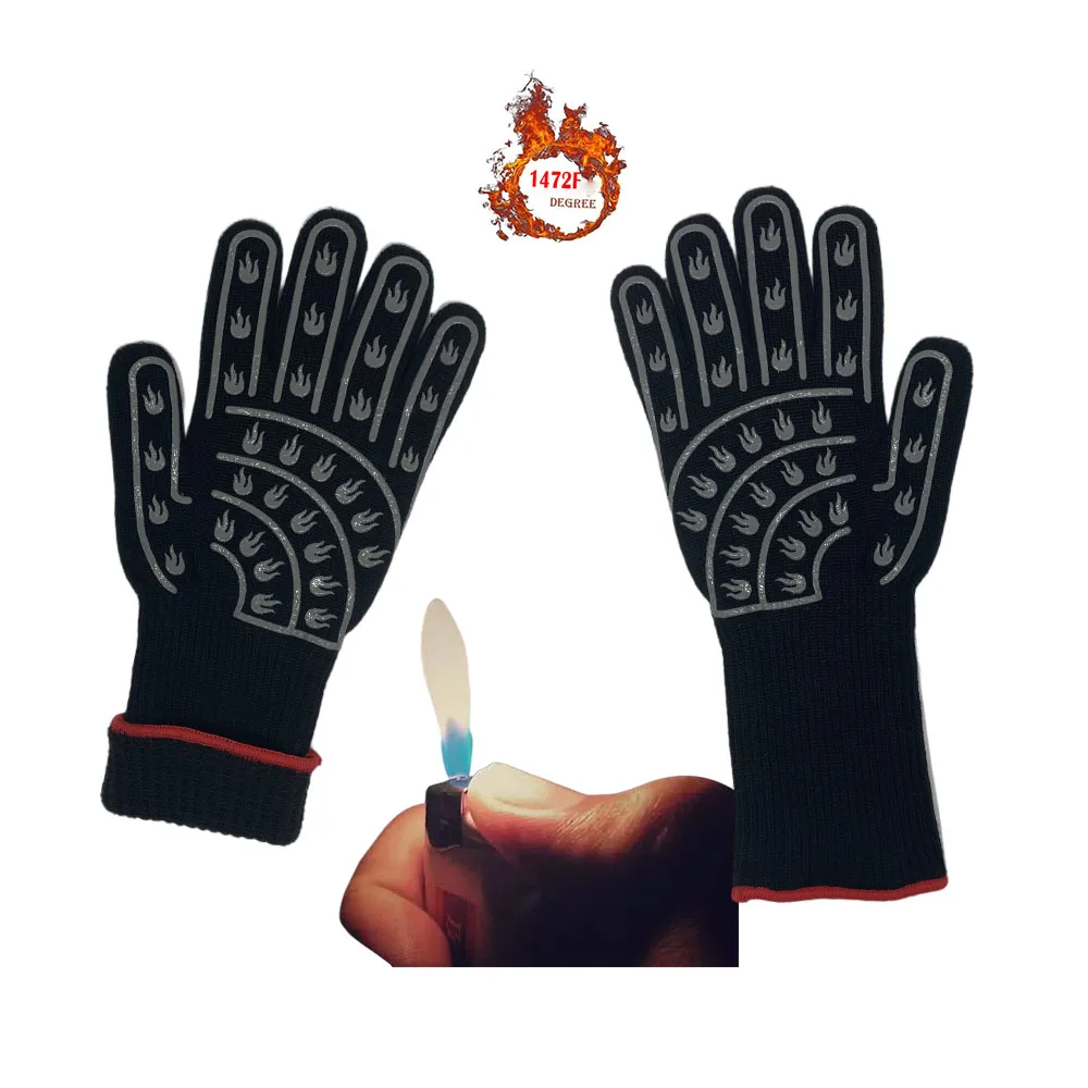 Extreme Heat Resistant Long Cuff Gloves For Cooking Baking Barbecue Heat Resistant oven Mitts BBQ Grill Cooking Silicone Gloves