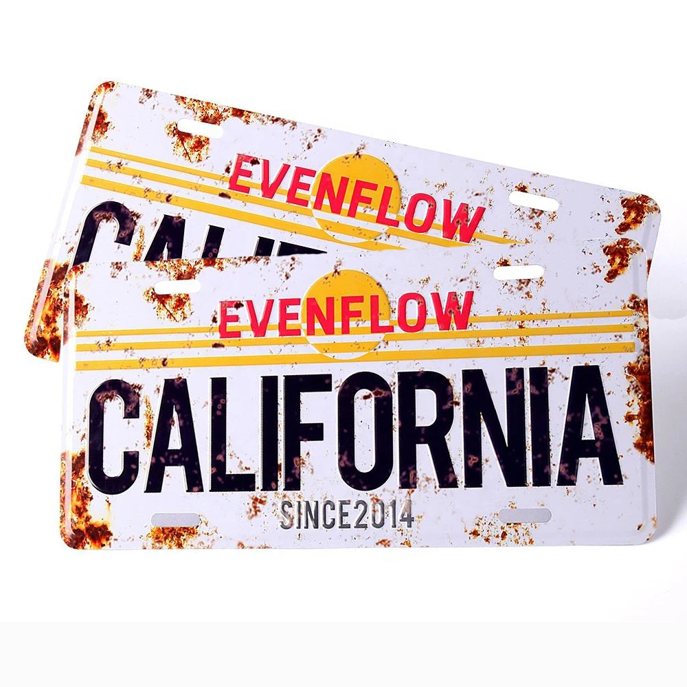 Old Design Craft Embossed City Licence Plate Metallic Aluminium Souvenir License Plate California License Plate