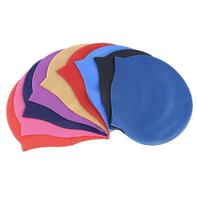 Customize Cartoon Swimcap Printing Logo Brand Silicone Swimming Cap