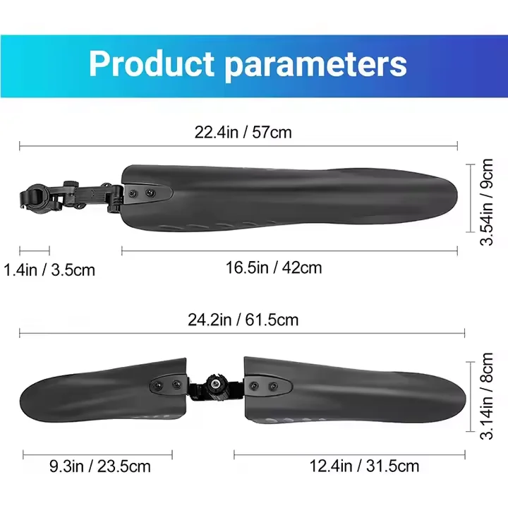Customized Bicycle Accessories Plastic Mudguards with Rubber Cycling Wings for BMX Mountain Bikes Road Bicycles