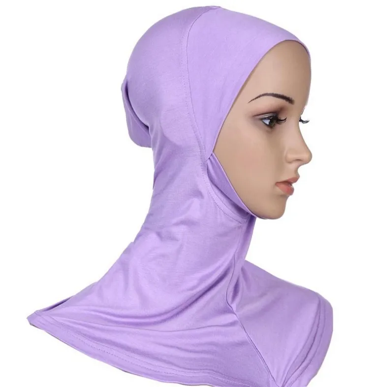 2020 Fashion Style Women Muslim Under Scarf Hijab Cap Solid Color Islamic Neck Cover Head Wear Cap