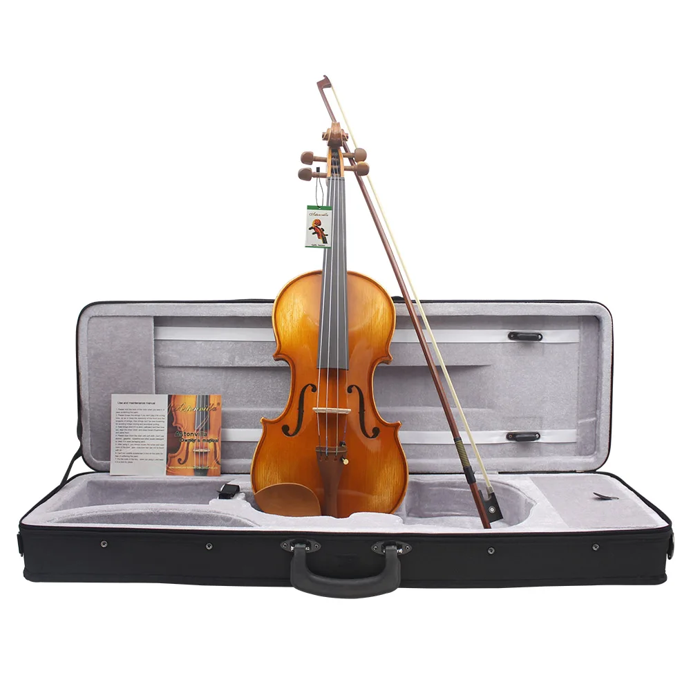 Aston Villa Violin AV-07 spruce solid wood high-quality student handmade violin 4/4 with free bow case