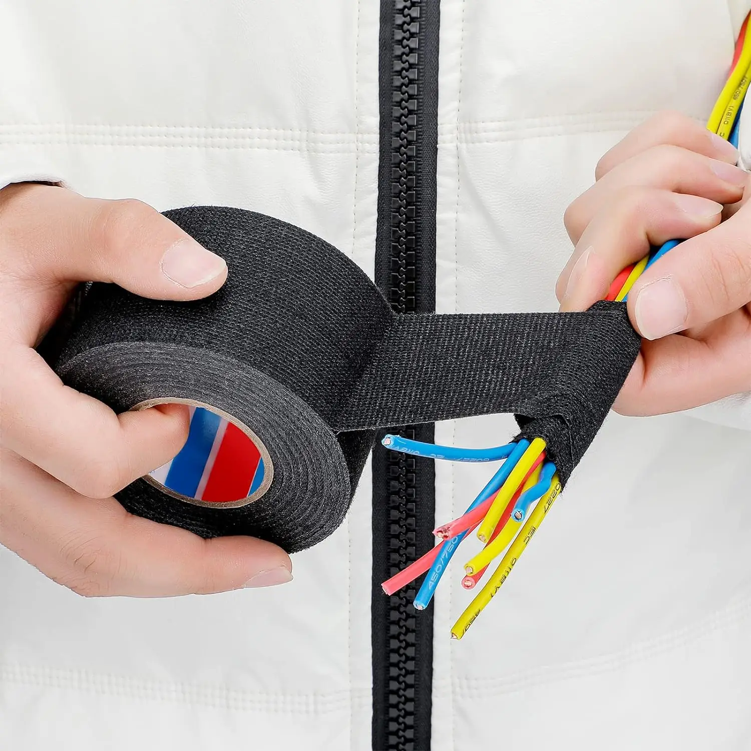 Wear resistance high heat harness tape black automotive pet wiring harness cloth tape