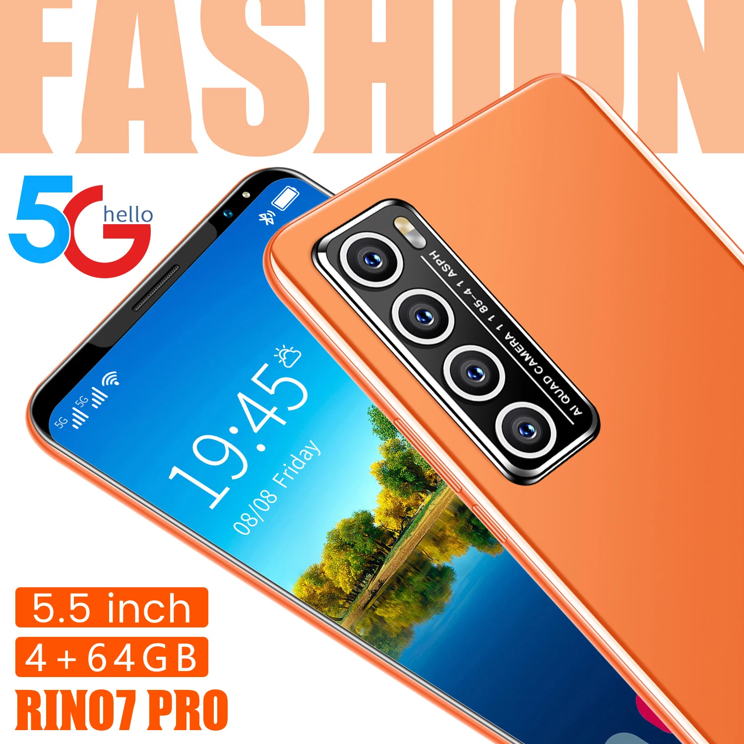 Смартфон Rino7 Pro, 4 + 64 ГБ, 10 ядер, 5,5 дюйма, 24 + 48 Мп, 4000 мА ч, Android 10,0