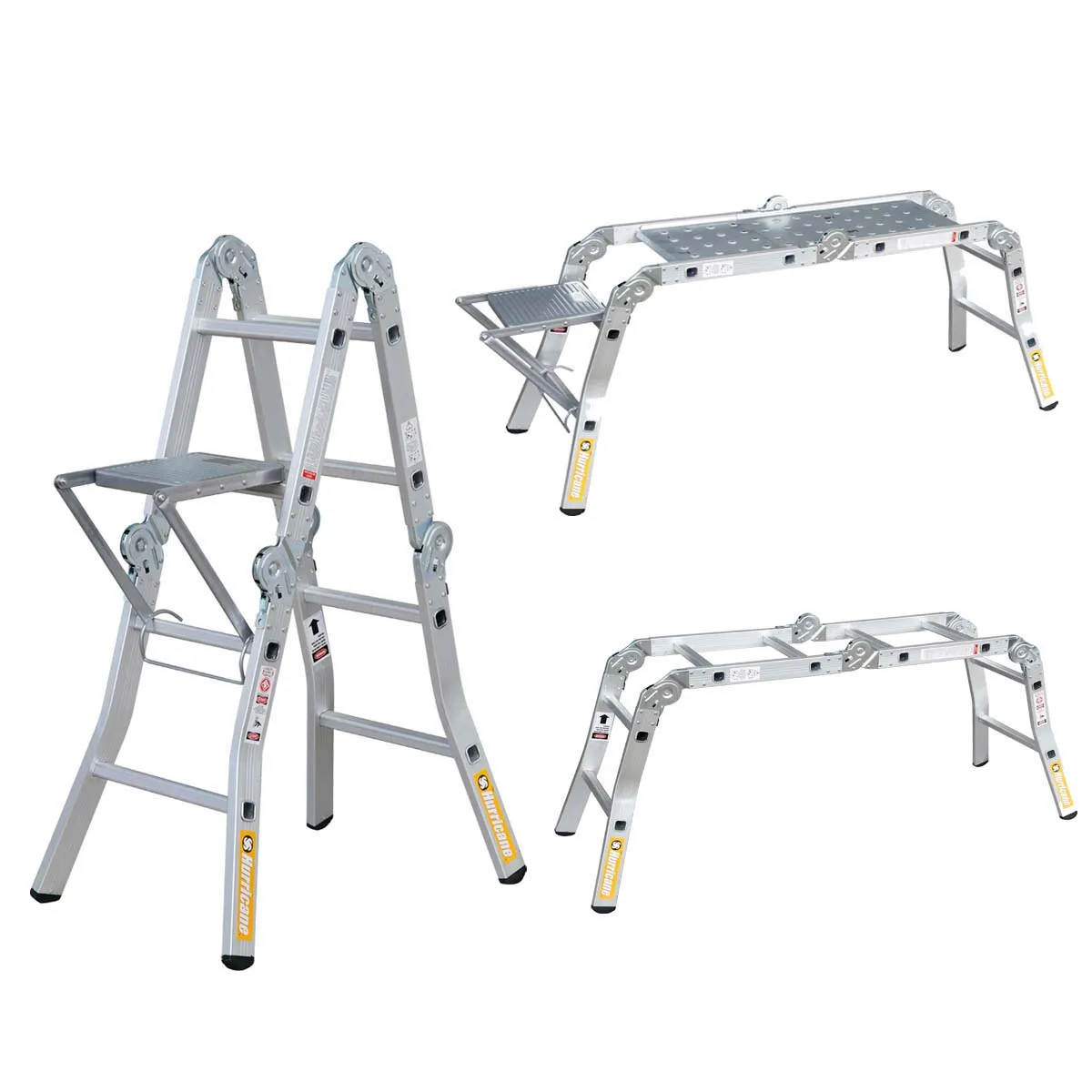 Factory Direct Sale Extension Multipurpose Ladder Aluminium Step Ladder with Steel Hinge