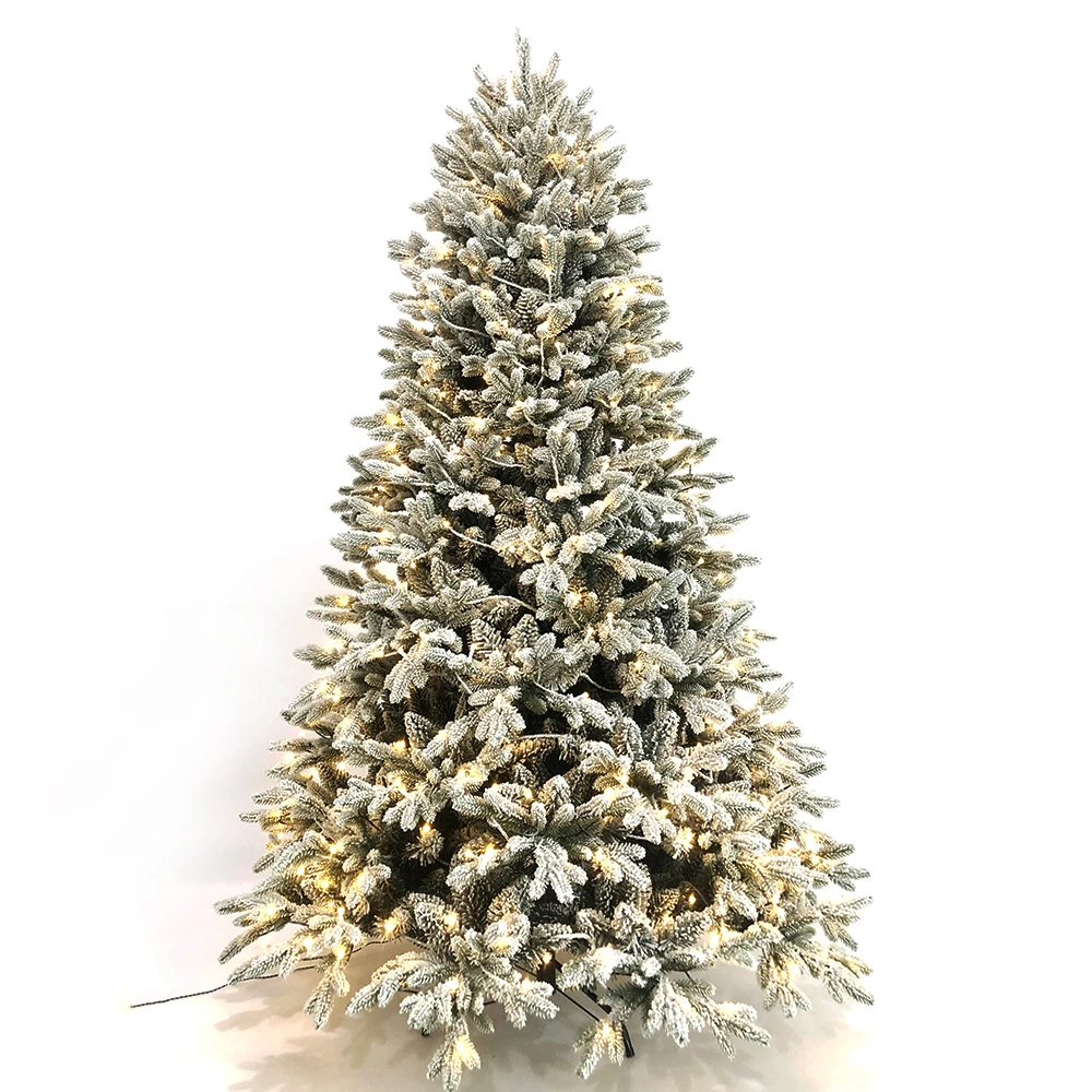 New Arrival 6FT Snowy Artificial Pre Lit PVC Christmas Tree On Sale Christmas Trees with LED Lights Christmas Decorations
