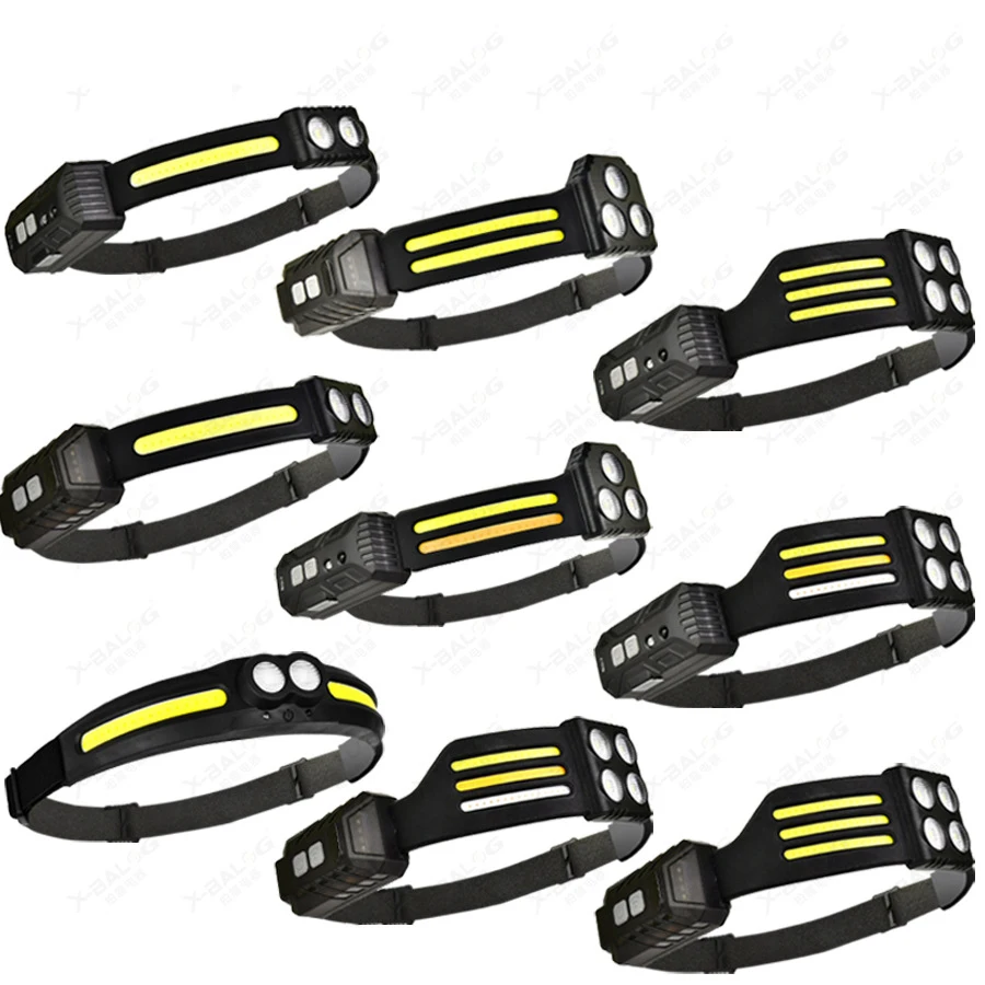Waterproof COB LED Headlamp Flashlight USB Rechargeable Headlight Motion Sensor for Camping Outdoor Activities