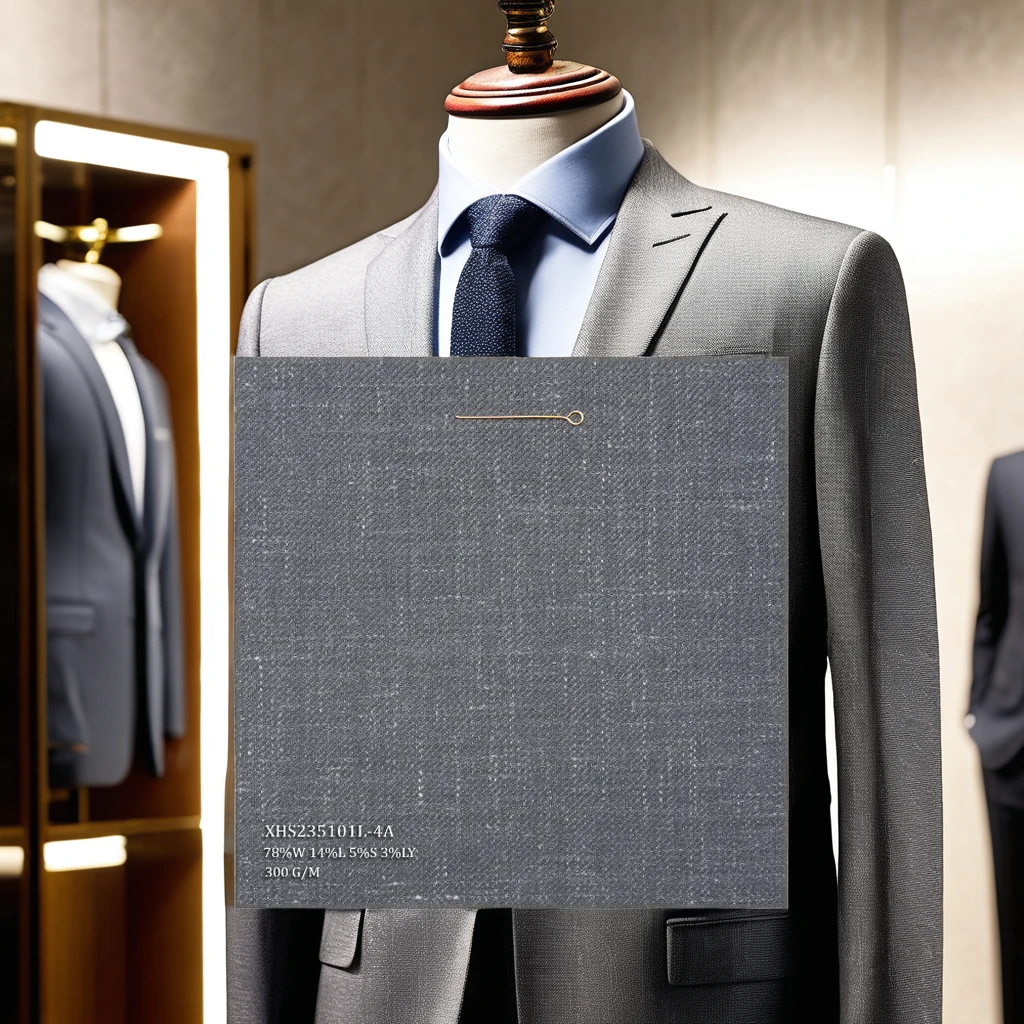 Wholesale Organic Merino Wool Suiting Fabric 78% Wool 14% Linen 5% Silk 3% Ly Yarn Dyed for Tailored Suits