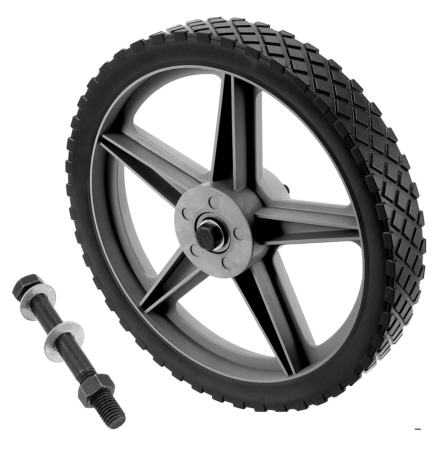 12 Inch Lawnmower Wheels PVC Wheel 8 Inch Plastic Wheels For Lawn Mower