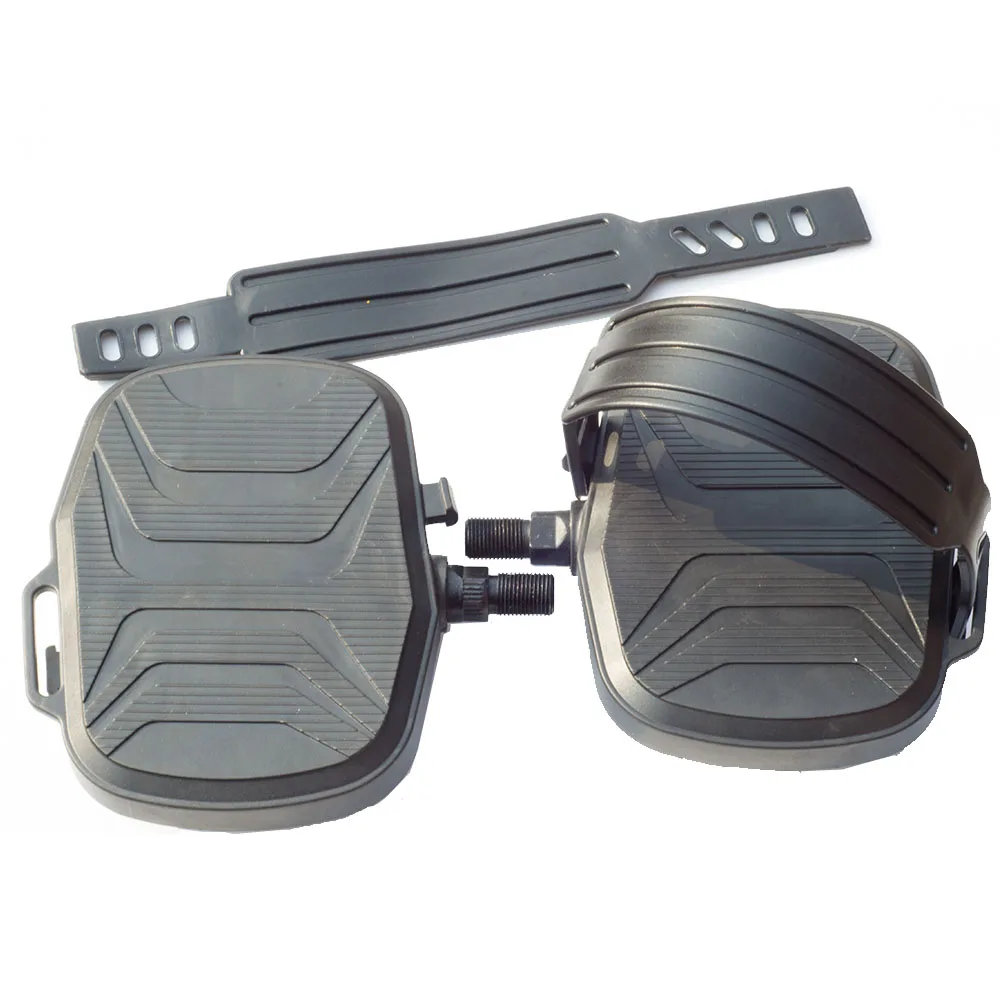 Toyar Spinning Bicycle Pedals with Wide Durable Strap Exercise Pedal Big Platform Prevent Rollover Keep Balance Sports Pedal