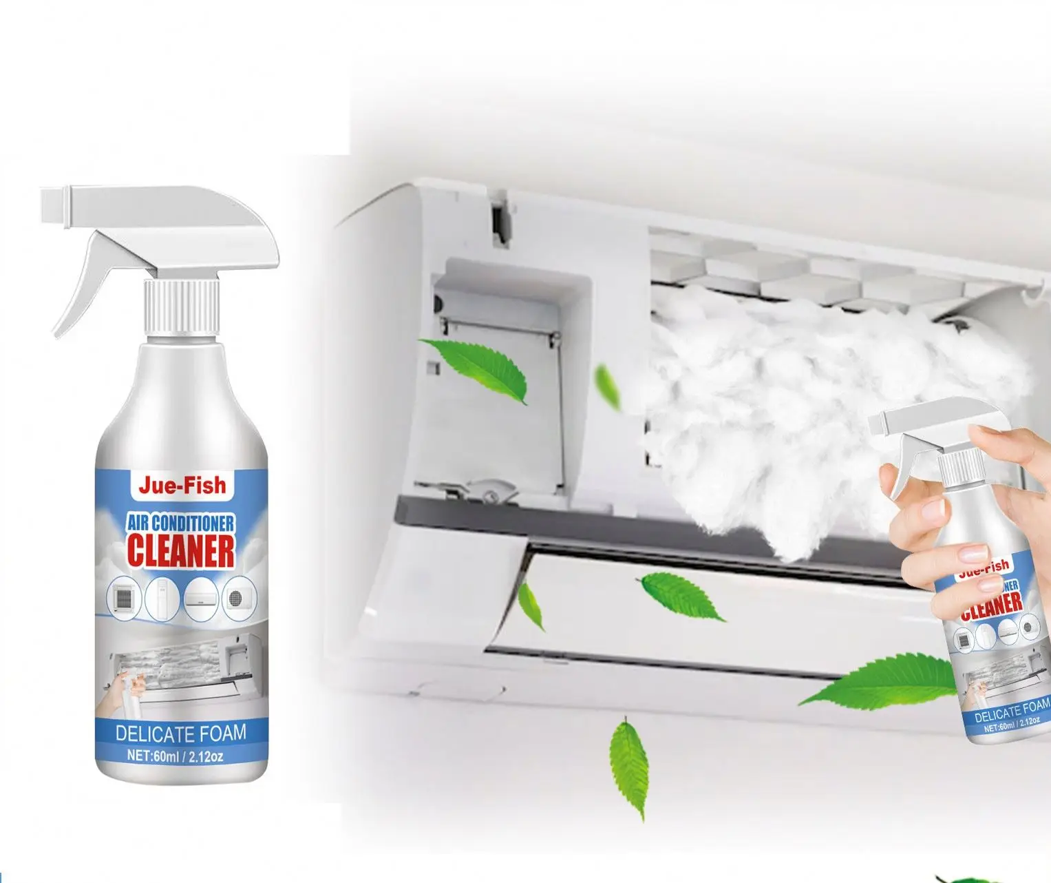 Jue Fish Car Coil Outdoor Unit Air Conditioner Wet And Dry Steam Foam Products Jet Cleaner Cleaning Spray