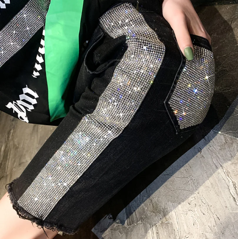 Hot Fix Rhinestone Transfer Strass Motif Crystal Applique Patches for Garment Jeans Pocket