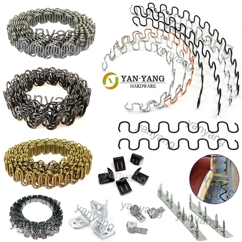 Yanyang customized 3.6mm antirust upholstery furniture cutting sinuous spring 3.4mm rolling curve zigzag inner sofa springs