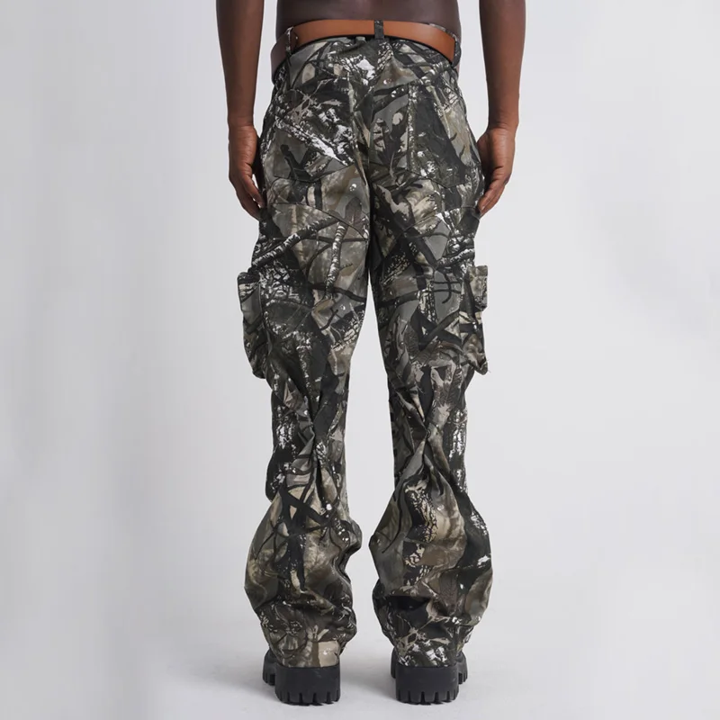 kargo pants for men custom 100% cotton track pants streetwear polyester with side pockets tactical camo cargo pants