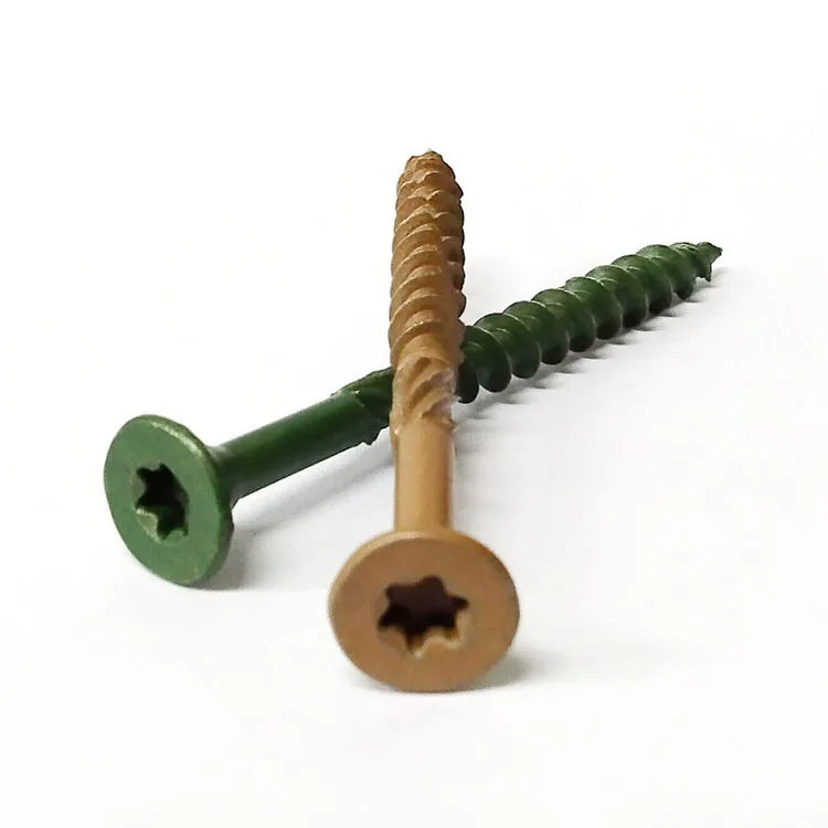 Bronze Ceramic Star Exterior Coated TRIM HEAD Wood Screw Torx/Star Drive Head Timber Construction Screw