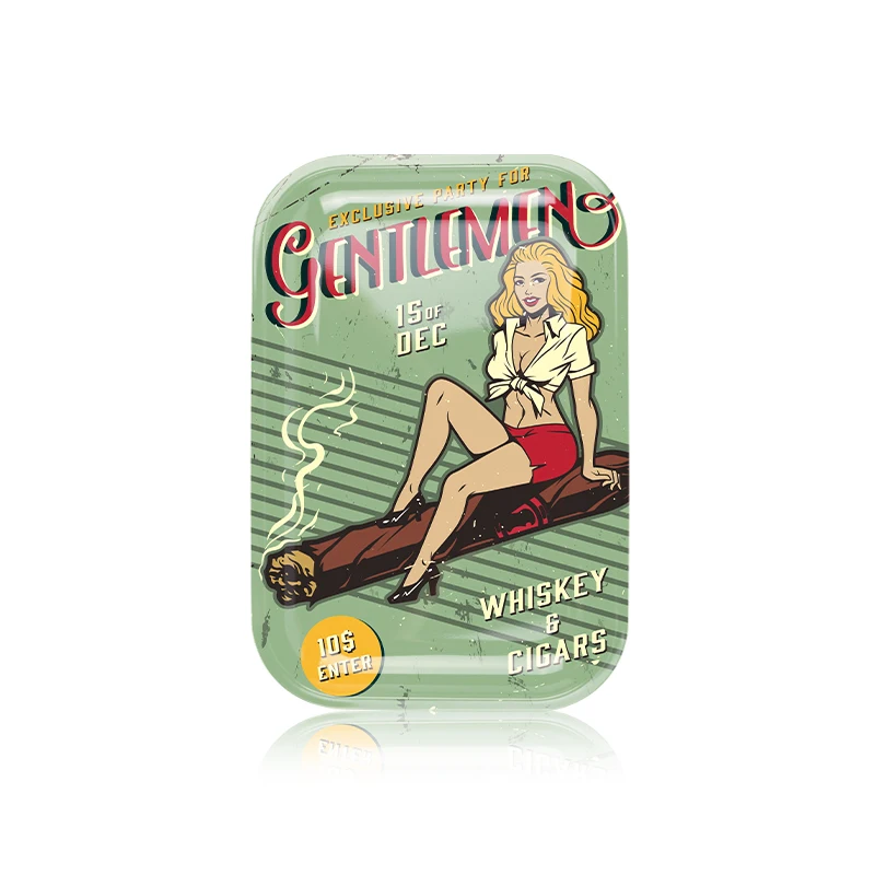 Gunter Wholesale High Quality Fully Custom Logo Printed Plain Tobacco Metal Herb Tin Rolling Tray Smoking Accessories Plates