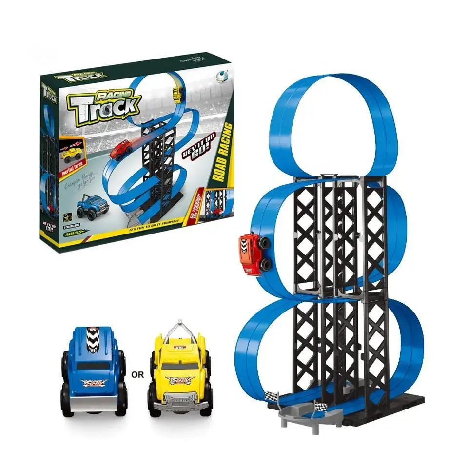 2023 Pull Back Magnetic Assembled Race Car Track High Speed Slot Car Toy