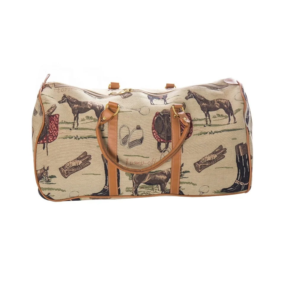 Western Horse Saddle Bag Vintage Leather Luggage Bag For Horse Grooming Kit