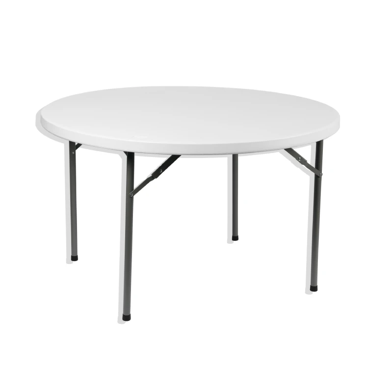 Cheap Modern Restaurant Furniture Design 4FT Round Modern White Folding Plastic Hdpe Extendable Dining Table