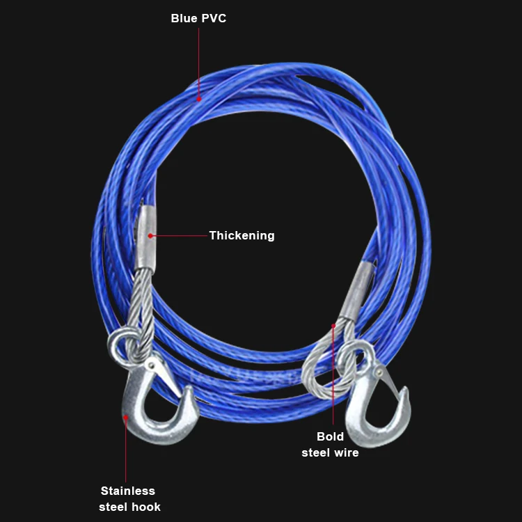 High quality Double Wheel Wire Rope Sheaves Pulley block Car Boat  Marine Steel Towing Rope for Emergency Use