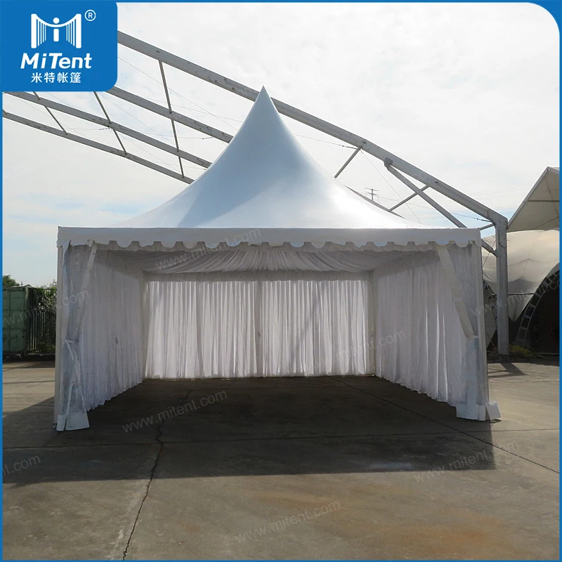 Chinese 20x20ft High Peak Pagoda Wedding Tent Safari Tent with Transparent Canvas Walls
