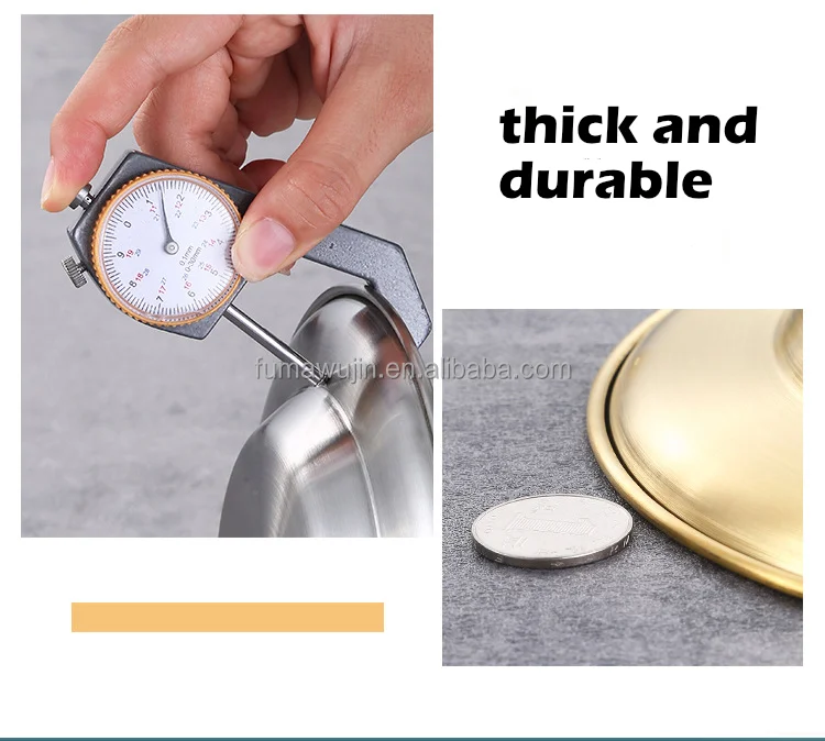 Luxury cutlery set stainless steel silver gold color hotel plates dishes with deep bottom metal plates for food